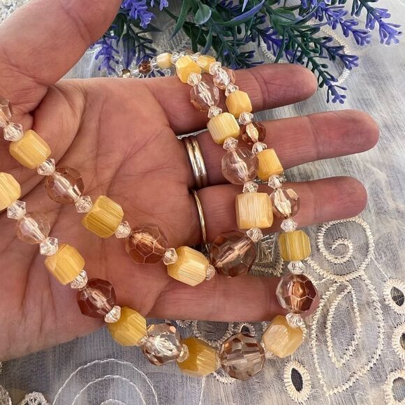 Vintage Germany Mid-Century Lucite Double Strand Necklace - Picture 8 of 8